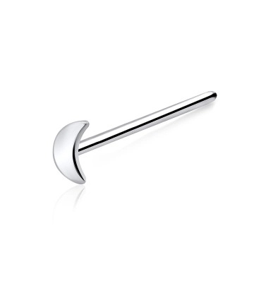 Half Moon Silver Straight Nose Stud NSKA-04s